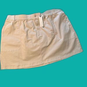 Michael Stars Size 3x Mini Skirt Tan Color NWT Stretch Twill